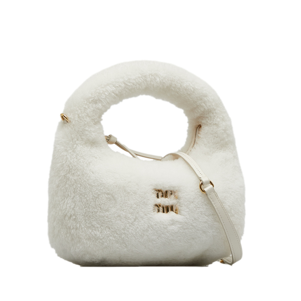 MIU MIU Mini Shearling Wander Satchel - Picture 2 of 11